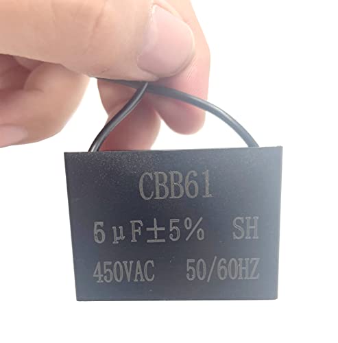 3Pcs CBB61 Celiling Kondenzátor Ventilátor 2-Vezetékes 6uF 450V AC 50/60Hz Fémbevonatú Polipropilén Fólia Kondenzátor