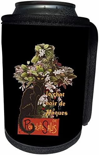 3dRose Húsvéti Le Chat Noir de Paques Virágos Határokon Lehet Hűvösebb Üveg Wrap (cc_357254_1)