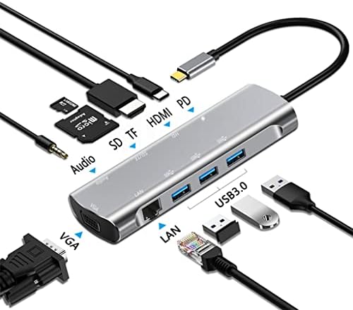 YFQHDD Típus C -Kompatibilis 4K 30Hz RJ45, USB 3.0 Adapter Típus C-HUB Dokkoló Pro Air Laptop Splitter (Szín : D, Méret : D)