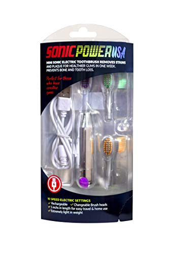 SonicPowerUSA Micro Szónikus Fogkefe - Hordozható, nagy Teljesítményű Fogkefe Újratölthető Elemek, - Könnyű, Elektromos Fogkefe,