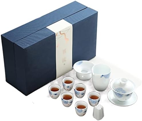 BBSJ Kreatív, Kézzel Festett Fehér Porcelán Kung Fu Tea Set Tartozó Tál Kerámia teáscsésze Meghatározott Teljes