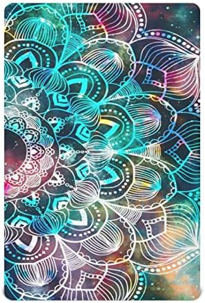 ALAZA Galaxy Mandala regisztrálni Ellátott Mózeskosár Lap a Fiúk Baba Lányok Kisgyermek, Standard Méret 52 x 28 inch