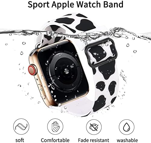 Vozehui Kompatibilis Apple Nézni Tehén Leopárdmintás 38/40/41 mm-es Együttes a Nők,Napraforgó Pillangó Nyomtatás Állítható Szilikon