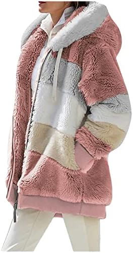 DASEIS Bolyhos Polár Kabát, Nyaralás, Kabátok Női Plusz Méretű Hosszú Ujjú Alkalmi Téli Zip jacket Bolyhos Meleg, Bő