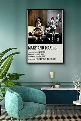 MAXIYAYA Mary and Max Plakátok Agyag animáció plakátok inspiráló poszter Gyógymód poszter 16× 24 Keretben