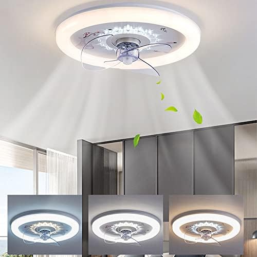YVAMNAD Modern, Egyszerű Ventilátor Mennyezeti Lámpa Hálószoba, Nappali Rajongó Fény Haza Akril lámpa 3-Szín szabályozható