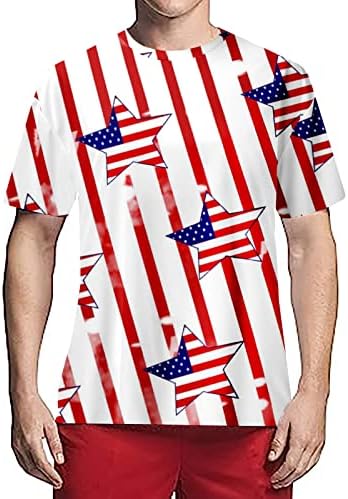Nyári Tshirts Ing Férfi Férfi USA Zászló Amerikai Hazafias Póló Rövid Ujjú Függetlenség T Nyakú Felsők