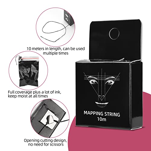 ATOMUS Szemöldök Feltérképezése String 3 Csomag Előre tintával 10m(32ft) Microblading String a Homlokát Jelölés 3 Színben Fekete, Fehér, Rózsaszín