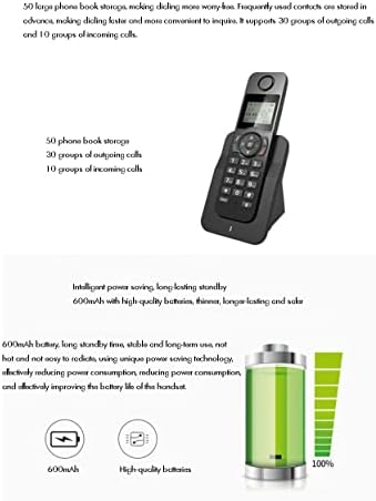 QUUL Bővíthető Vezeték nélküli Telefon Rendszer 1 Kézibeszélő, Hívófél-AZONOSÍTÓ/hívásvárakoztatás, Állítható LCD Fényerő, Kézi