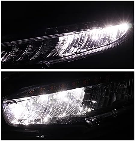 ZMAUTOPARTS Szekvenciális Jelzés LED-es Fényszórók, Fényszóró Króm w/6.25 Fehér DRL Kompatibilis -2020 Honda Civic