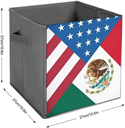 Nudquio Amerikai Mexikói Zászló Összecsukható Tárolók Összecsukható Doboz Szövet Kocka Egyszerű a Szervező Kezeli az Otthoni