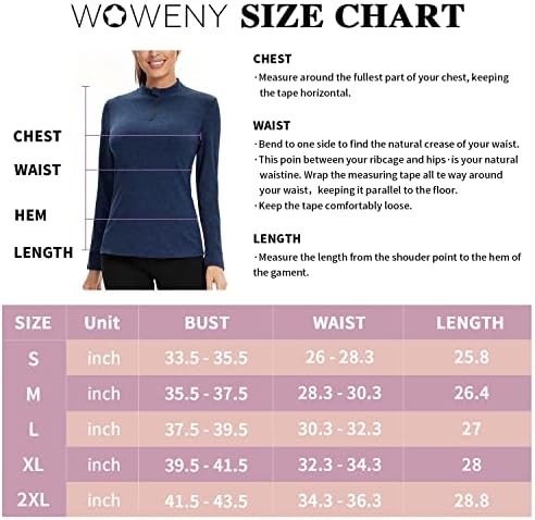 WOWENY Nők Long Sleeve Futás Póló UPF50+ Negyedév Zip Pulóver Női Sport Athetic Maximum