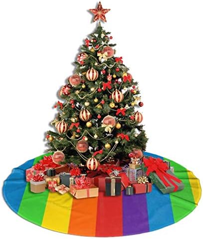 LVeShop Szivárvány Csíkos Függőleges Karácsonyfa Szoknya 30 Luxus Kerek Beltéri Kültéri Lábtörlő Rusztikus Karácsonyfa Ünnepi