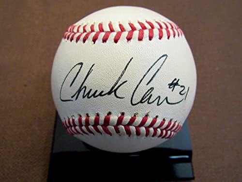 Chuck Carr 21 1993 Florida Marlins Lopott Bázis Vezetője Aláírta Auto Baseball Szövetség - Dedikált Baseball