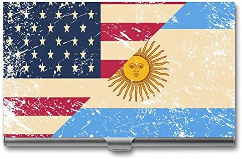 Amerikai, Argentin Retro Zászló Üzleti IGAZOLVÁNY Jogosultja Silm Esetben Szakmai Fém névjegykártya Szervező Zseb