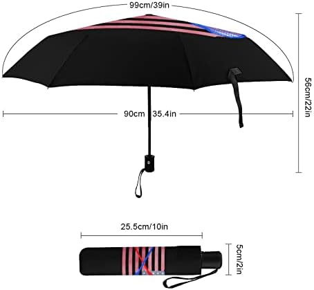 Lacrosse USA Zászló Utazási Esernyő Hordozható Szélálló Összecsukható Esernyő Eső Auto nyit-zár