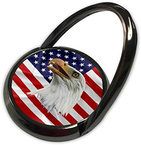 3dRose Alexis Design - Amerikai Zászlót Kopasz Sas - Erős Kopasz Sas Több, mint Az Amerikai Zászló. Egy Jó Telefon Gyűrű (phr_325307_1)