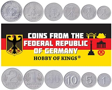 6 Érmék, a német Demokratikus Köztársaság | Kelet-német Érme Meghatározott Gyűjtemény 1 5 10 50 Pfennig 1 2 Deutsche Mark | Juttatni