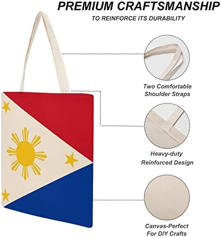 Fülöp-szigetek Zászló Újrafelhasználható Nagy Vászon Tote Bags Váll Táska Bevásárló táska Vásárlás a Mindennapi Ki