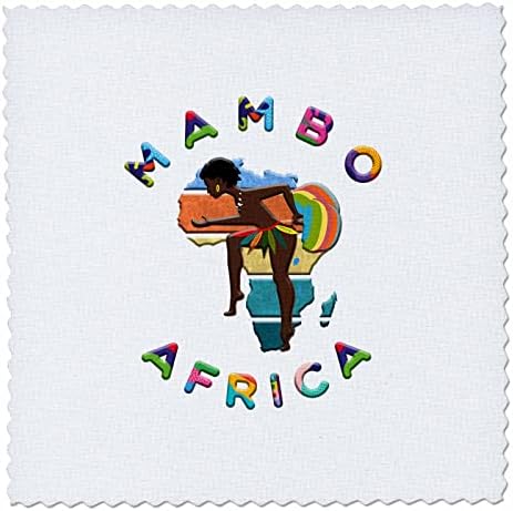 3dRose Afrika - Hogy vagy Szuahéli - Mambó, Fehér. Gyönyörű. - Paplan Négyzetek (qs-365351-3)