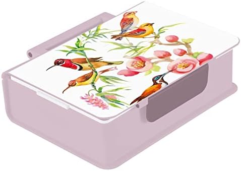 susiyo Színes Madarak Tavaszi Piros Virágok Bento Box uzsonnás Doboz, Konténer, 3 Rekesz Felnőttek számára, illetve Tizenéves
