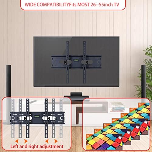 WKLSRHBD Tilt TV Fali Konzol Alacsony Profil Legtöbb 26-55 Hüvelykes LED OLED LCD Plazma tv Ívelt Képernyős Tv-vel, Nagy, Dönthető,