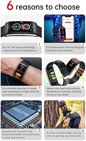 Bzdzmqm Smartwatch (Válasz/tárcsázás, Hívás), 1.47 hüvelyk Smartwatch Android iOS Telefonok, pulzusszám, a Vér Oxigén Pontos