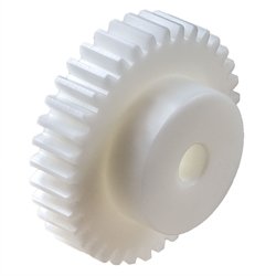 Spur gear készült POM hub modul 0.7 19 fogak fogak szélessége 5mm külső átmérő 14.7 mm