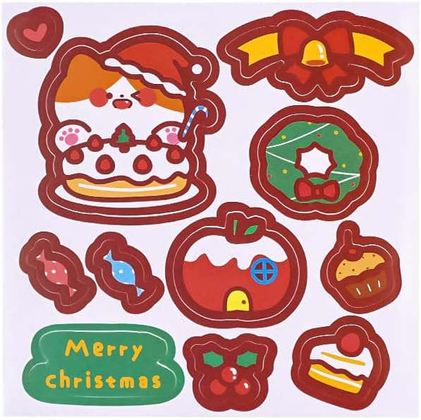 Karácsonyi Matricák Aranyos Karácsonyi Dekorációs Matrica, Matricák Gyermekek, Tanulók DIY Kezét Fiók Anyag Matricák Tálca X Cookie-k (Piros,