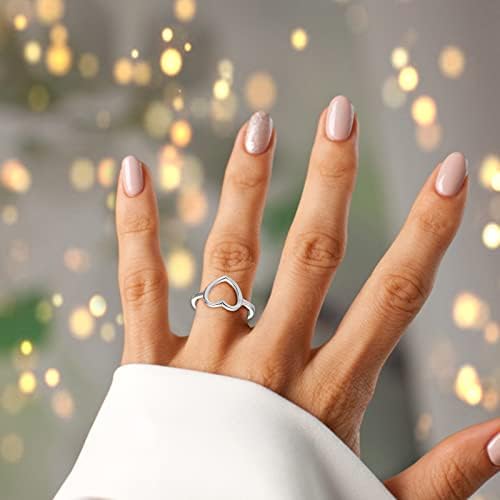 2023 Új, Egyszerűen Galvanizáló Szerelmes Szív Gyémánt Gyűrű Női Ékszerek Jegyesek Gyűrűt Kis Gyűrű (Ezüst, 9)