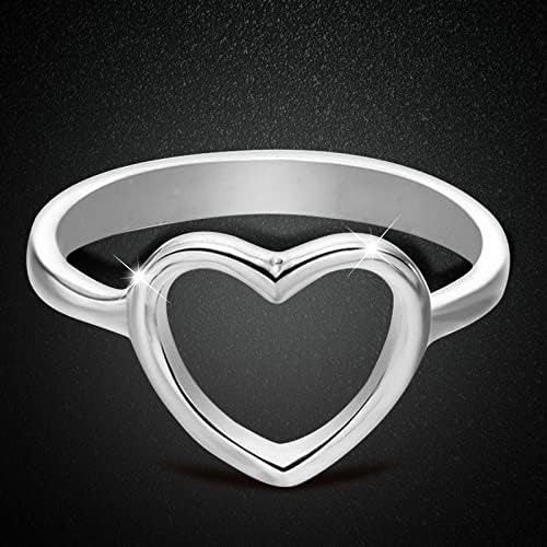 2023 Új, Egyszerűen Galvanizáló Szerelmes Szív Gyémánt Gyűrű Női Ékszerek Jegyesek Gyűrűt Kis Gyűrű (Ezüst, 5)