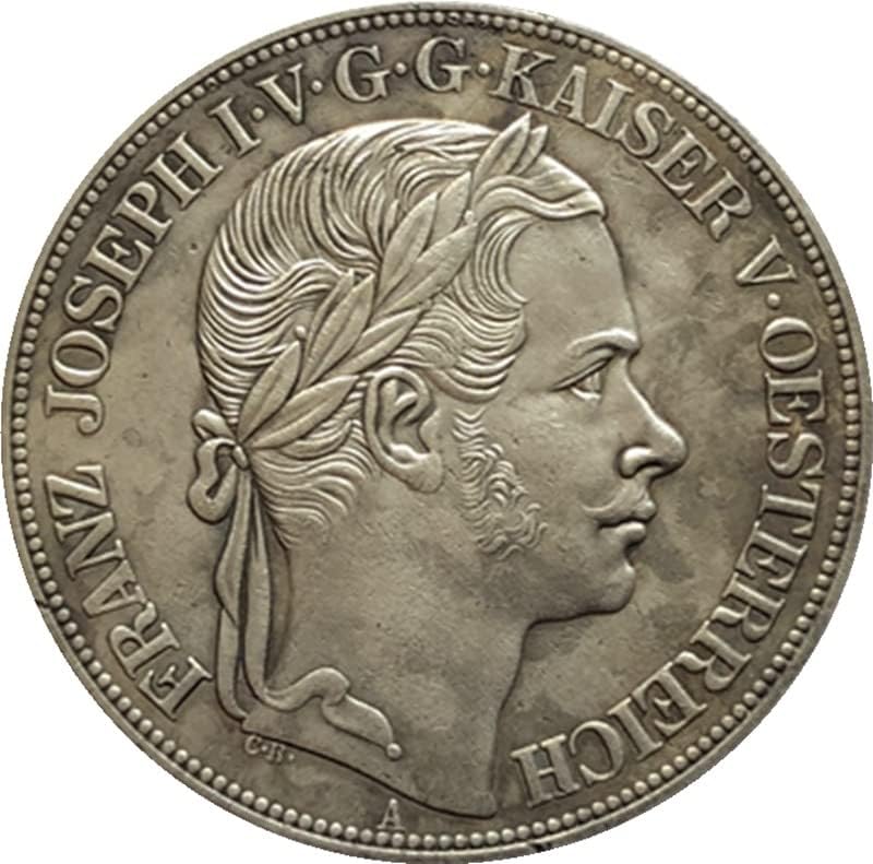 1857-ben Osztrák Érmék Réz ezüstözött Antik Érmék, Érme, kézműves Gyűjtemény Csapás, 41 mm-es
