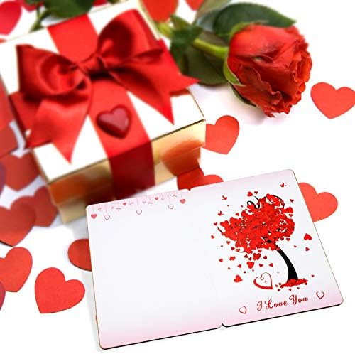 HOWAF Szív Kártya, Kézzel készített Fa Évforduló üdvözlőlap Szeretlek Kártya Boríték Valentin napi Ajándék Kártyát neki, Neki, Barát,