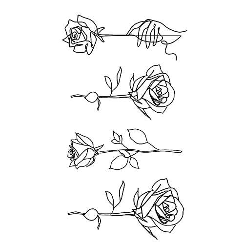 ASDFGH Fekete Rózsa Vízálló Hamis Tetoválás a Nők, Lányok, Karját, Lábát Derék Kulcscsont Virág Átadása Matricák Body Art Ideiglenes