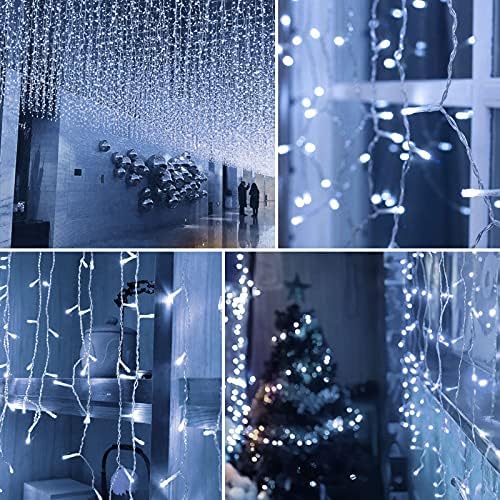 32.8 ft 400 Jégcsap LED String Fények, 8 Módok Vízálló Jégcsap Karácsonyi Fények Szabadtéri Memória Funkció, Függöny Tündér égők Dekoráció,