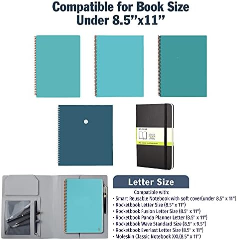 OOKU A4 Utazók Notebook Cover Kompatibilis w/Letter Méretű Rocketbook Fusion, Okos Újrafelhasználható Notebook, Panda Tervező,