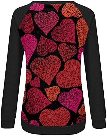 JJHAEVDY Valentin-Nap Pólók Női Grafikus Pullovers Szerelmes Szív Levél Nyomtatás Pulóver, Alkalmi Felsők Pulóver