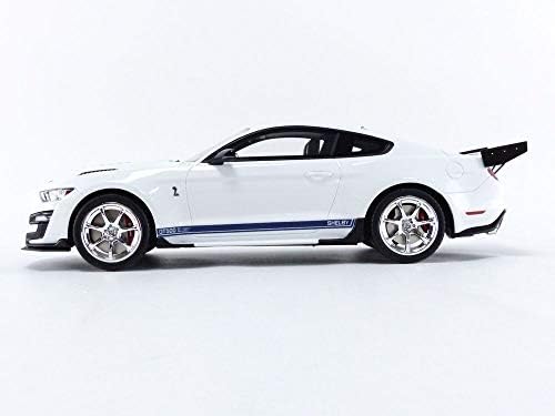 Ford Mustang Shelby GT500 Sárkány, Kígyó, Oxford Fehér, Kék Csíkos 1/18 Modell Autó a GT Spirit GT306