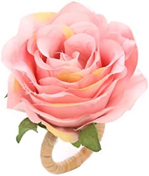 LMMDDP Gyönyörű Esküvői Rózsa Virág Szalvéta Szalvéta Gyűrű Gyűrű Virágos Száját Ruhával Szalvéta Gyűrű Csat (Szín : D, Méret : 1)