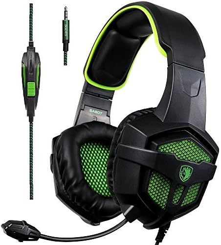 Sades SA807Green-n Bass Gaming Headset Fejhallgató Új Xbox egy PS4 PC, Laptop, Mobil Mac, Fekete-Zöld
