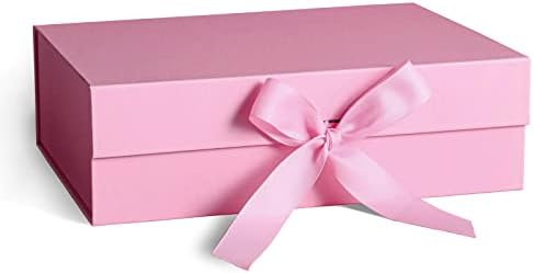 Rózsaszín díszdobozban,Ajándék Doboz Fedő Szalag Mágneses Bezárása az ajándékcsomagolás 10.2x7 gombra kattintva.4x3.1 Hüvelyk (Rózsaszín)