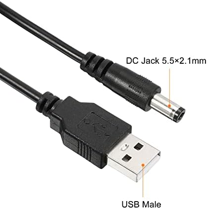 PATIKIL 9W 2A USB Lépés Feszültség Átalakító, DC 5V DC 12V-os Adapter Jack 5.5x2.1mm Kábel Router LED Lámpa Hangszórók