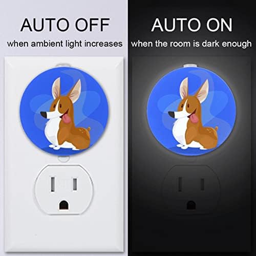 2 Csomag Plug-in Éjjeli LED-es Éjszakai Fény, az Alkonyat-hogy-Hajnal Érzékelő Gyerek Szoba, Gyerekszoba, Konyha, Előszoba Aranyos Rajzfilm