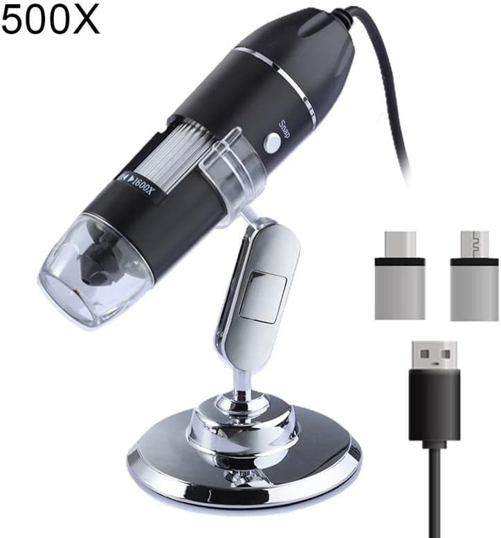 Labor Berendezés Mikroszkóp 3 in 1 USB Digitális Mikroszkóp 500 X 1000 1600X Kézi c-Típusú, 8 Led Konzol Mikroszkóp Kiegészítők (Szín