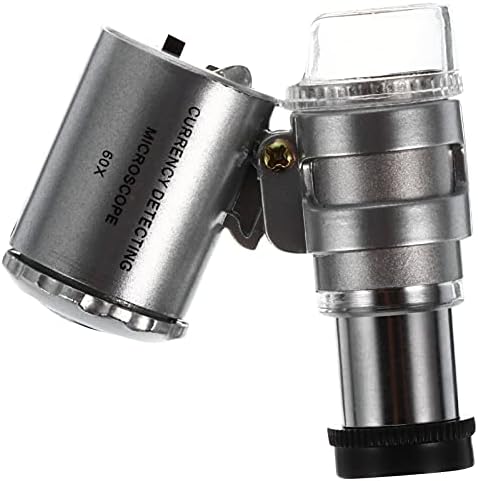 NUOBESTY 60X Mini Mikroszkóp ABS Műanyag Zseb Nagyító Nagyítólencse Nagyító LED Kimutatására Hamis pénz, Ékszerek