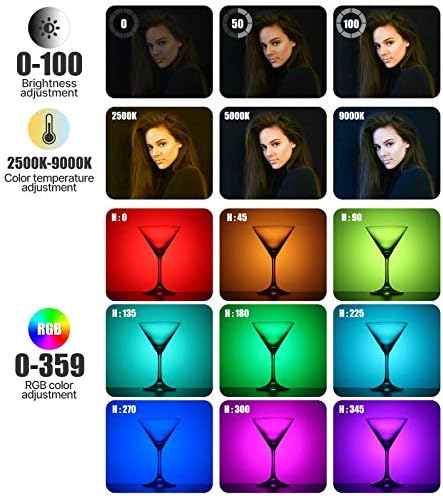 ULANZI VL49 RGB Video Fények+Képkeret, Tükör, Kit Okostelefon, Telefon tartó Hideg Cipő & Flip Tükör,