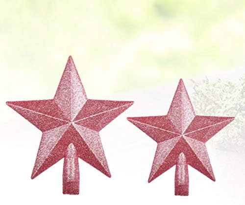 NUOBESTY 2DB karácsonyfa Topper Csillag Treetop a karácsonyfa Dekoráció, vagy a lakberendezés (Rózsaszín 15cm, valamint 20cm)