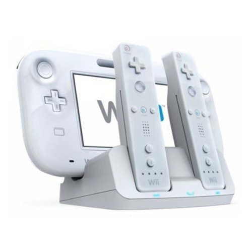 CE Iránytű Fehér Charging Station Dokkoló Két Elem Wii U Gamepad Vezérlő