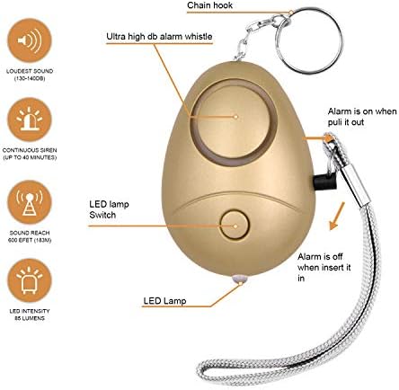 KOSIN Biztonságos, mintha Személyes Riasztó, 6 Pack 140DB Személyes Biztonsági Kulcstartó LED Világítás, Sürgősségi Biztonsági Riasztás