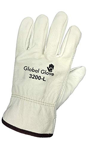 Globális Kesztyű 3200 Tehén Gabona Bőr Prémium Minőségű Vezető Kesztyű, Slip-on, Mandzsetta, valamint Keystone Hüvelykujj,